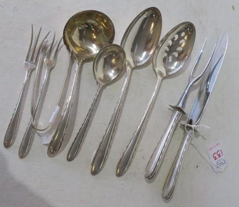 Nine TOWLE "Silver Flutes" Sterling Serving Pieces: (1 of 4)