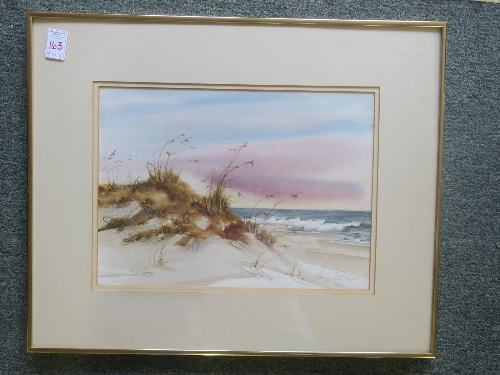 NANCY TUTTLE MAY, BEACH SCENE, Watercolor: (1 of 3)