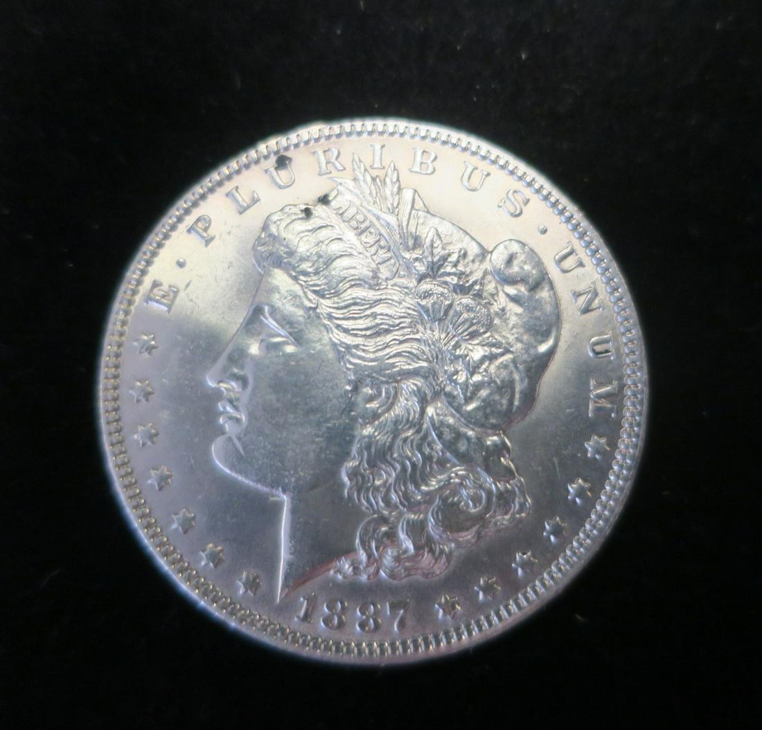RARE 1887 MORGAN SILVER DOLLAR PF 63 CHOICE PROOF: (1 of 2)