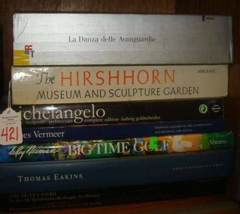7 Coffeetable Art Books: 7 Coffeetable Art Books Thomas Eakins, Vermeer, Michelangelo, Egypt, Leroy Neiman on Golf, Hirshorn Museum, LA DANZA della AVANGUARDIE (50-100)