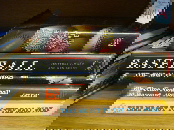 Six Baseball and Football Books: Six Baseball and Football Books: Take me out to the Ball Park (Tour of Baseball Parks) A Whole Different Ball Game, Baseball by Ken Burns, The Way it was, Big Time Football at Harvard-1905. Virginians