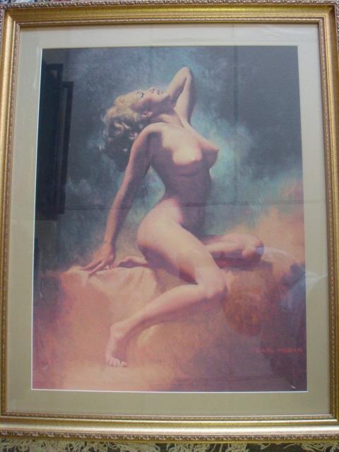 EARL MORAN Lady of the Light Marilyn Monroe Print: EARL MORAN Lady of the Light Marilyn Monroe Print: Moran, Pin-Up Artist 1893-1984. Painted Marilyn for 4 Years and Paid $10 an Hour. 28" X 21" Image Professionally Framed to 28" X 33". (300-500)