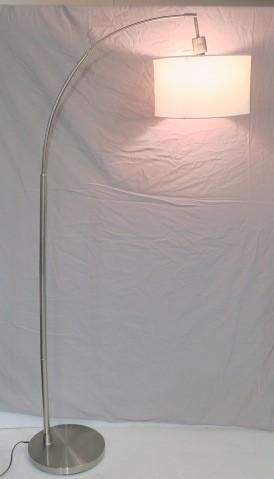 Arched Chrome Floor Lamp with Drum Shade: (1 of 3)