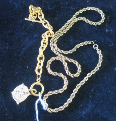24" Unisex Rope Chain Necklace & Chain Link Bracelet: (1 of 3)