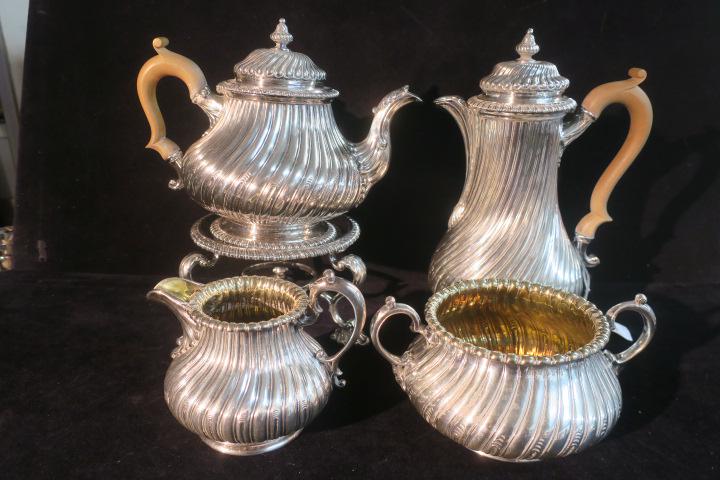 English Victorian Sterling Silver Tea/Coffee Set: (1 of 5)