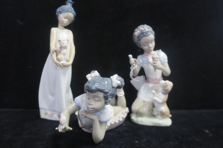 Three LLADRO Children from Black Legacy Collection: (1 of 3)