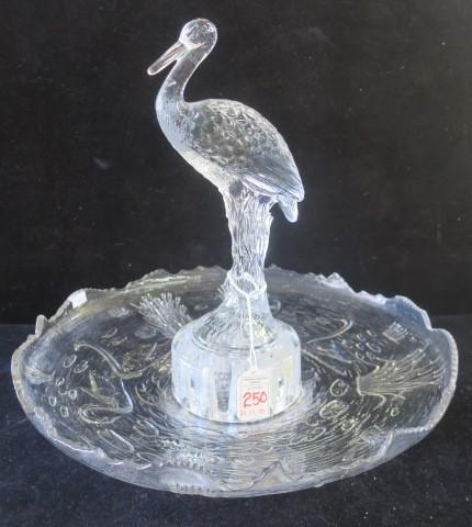 CAMBRIDGE Crystal 2 Pc Heron Center Bowl: (1 of 4)