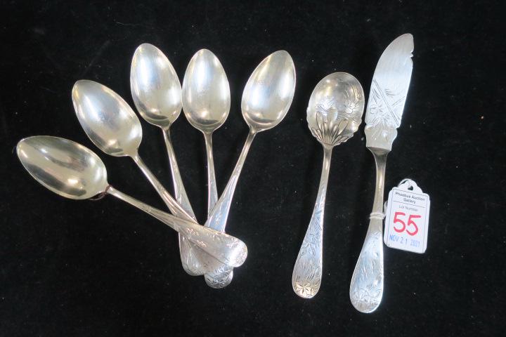 FRANK WHITING & TOWLE Sterling Spoons, Butter Knife: (1 of 4)