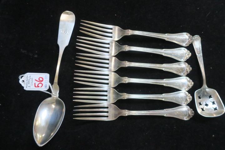Sterling Silver Forks, Spoon and Nickle Silver Spoon: (1 of 3)