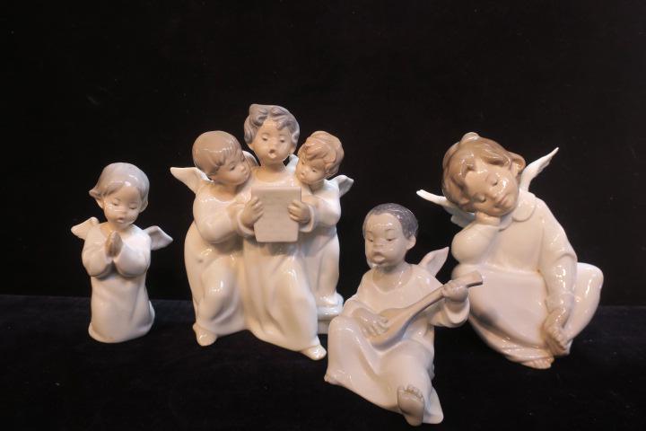 Four Piece LLADRO Sleeping, Praying & Singing Angels: (1 of 3)