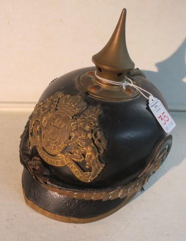 Imperial Bavarian PICKELHAUBE Leather Helmet, CA 1888: (1 of 6)