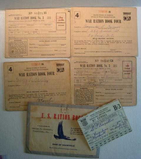 206: Collection of World War II Ration Cards: