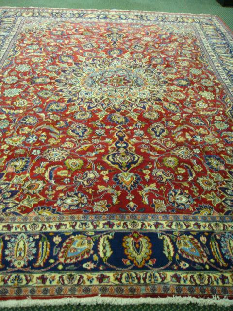 12'9" x 9'8" Handloomed Mashed Persian Rug
