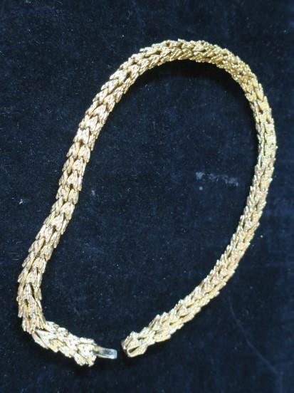 1965 German Necklace By GROSSE for DIOR:: 1965 German Necklace By GROSSE for DIOR: Company Started in 1914 Making Woven Hair Jewelry and Subsequently Producing for Major Houses. 1955-2005 Produced Exclusively for DIOR. Articulated Tube Shape