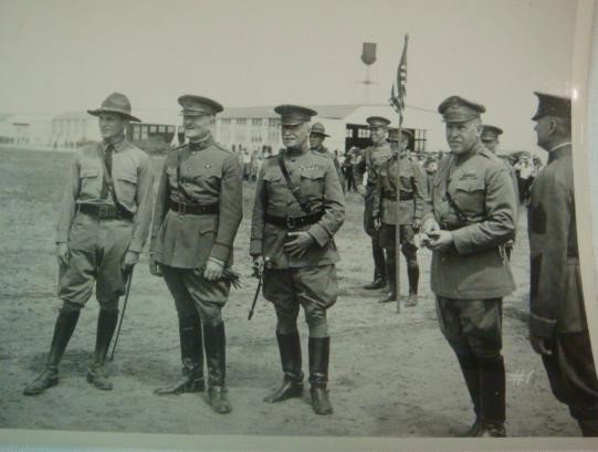 8 x 10 BW Photo of GEN John J Pershing, March, 192: 8 x 10 BW Photo of GEN John J Pershing, March, 1921: Rare Photo of GEN Pershing Inspection Kelly AFB in 1921, Pictured with MG E.M. Lewis, LTC John Howard, and MAJ Frank Andrews, Later LTG. Killed in 