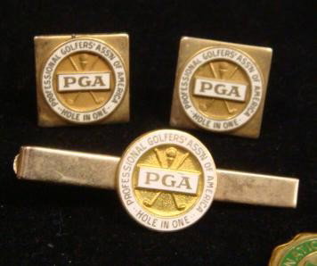 PGA Hole in One Cufflinks & Tie-pin:: PGA Hole in One Cufflinks & Tie-pin: Professional Golfers' Assn. of America Cuff Links and Tie-Pin Given for a Hole in One (Now you get a Cert) Along with ROYAL Golf Balls Hole in One Medal and PGA Ju