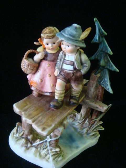 HUMMEL GOEBEL Century Collection "On Our Way: HUMMEL GOEBEL Century Collection "On Our Way: Hum 472 TMK-7. 1992. 6 1/2" X 5 1/2" X 8". Original Box. (300-500)