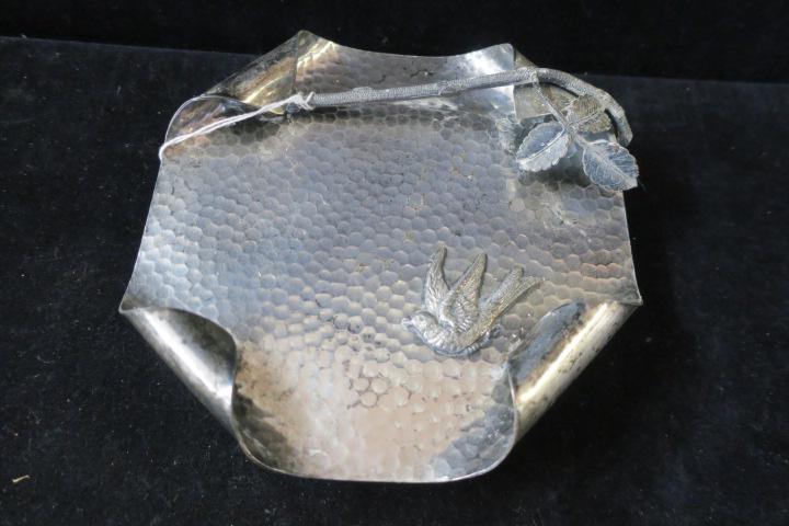 JAMES TUFTS Aesthetic Movement Silver-plate Card Tray: (1 of 3)