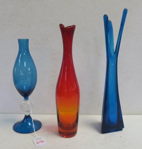 Three Art Glass Vases: (1 of 3)