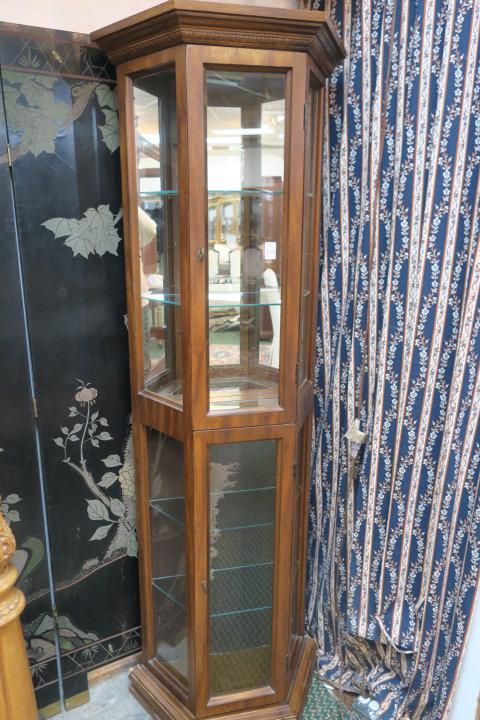 Display Cabinet, Three Sided Single Door Mirror Backed: (1 of 3)