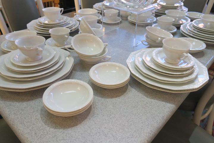 ROSENTHAL "Maria" White Classic Rose Dinnerware: (1 of 3)