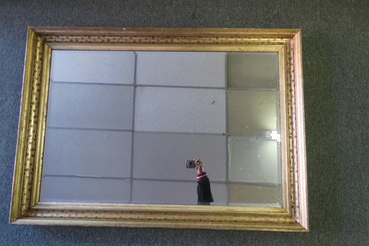 Beveled Wall Mirror in Gilt Frame: (1 of 2)