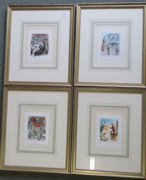 Four MARC CHAGALL Prints From SOICHER MARIN:: Four MARC CHAGALL Prints From SOICHER MARIN: Art for Interior Designers Sold at Decorum in Norfolk VA. 3 From Bible Series, Moses with Tablets, Moses with Nude and Moses Preaching. One From Circus Ser