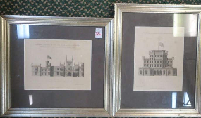 Two Architectural Print Plate Engravings: (1 of 4)