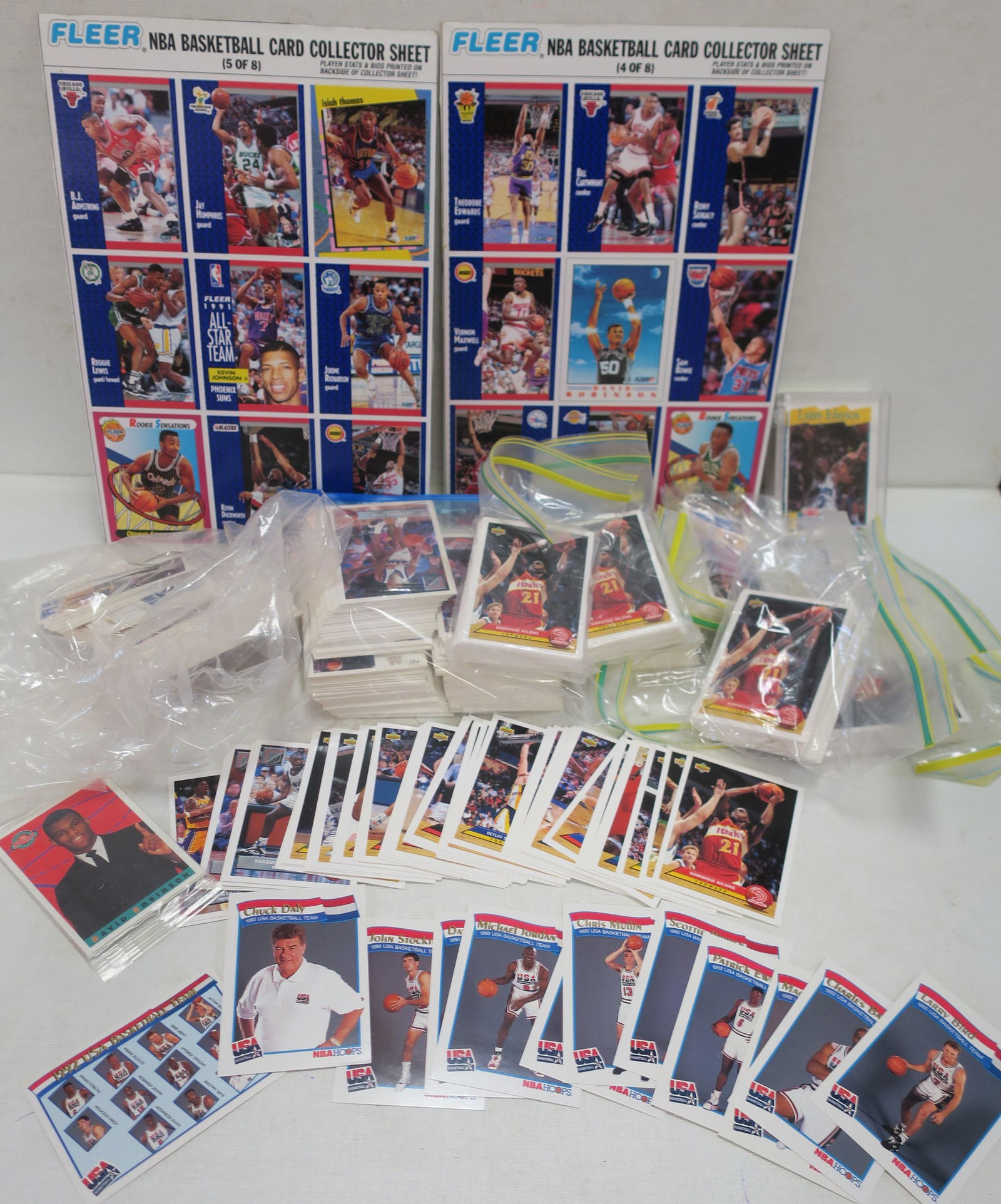 Fifteen Sets UPPER DECK 92-93 NBA Trading Cards 1-50: (1 of 3)