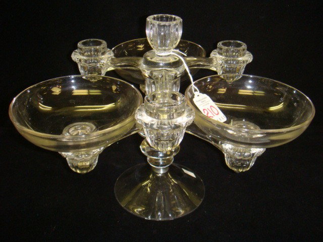 Seven Candle Cup CAMBRIDGE Epergne with 3 Bowls:: Seven Candle Cup CAMBRIDGE Epergne with 3 Bowls: (100-150)