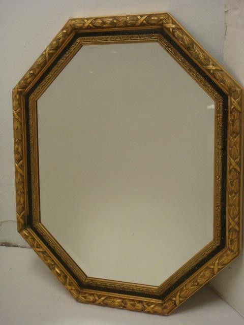 39 Gold Framed Polygonal Beveled Wall Mirror - Gold Framed Beveled Wall Mirror 39 Gold Framed Polygonal Beveled Wall Mirror - Gold Framed Beveled Wall Mirror