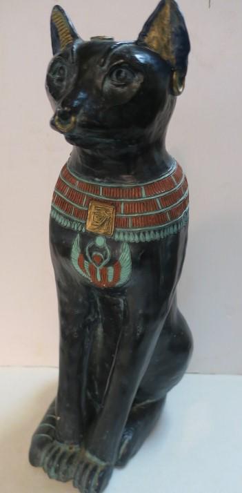 LLOYD BRYAN Seated Statue, Bastet the Egyptian Cat:: LLOYD BRYAN Seated Statue, Bastet the Egyptian Cat: Life Size Replica of the Goddess Daughter of Ra, the Sun God. Revered in Egypt as One of the Most Popular Deities as the Protector of Women and Home