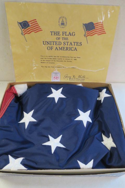US Flag Flown Over Capitol in Honor of ELVIS PRESLEY:: US Flag Flown Over Capitol in Honor of ELVIS PRESLEY: Flown Over the United States Capitol on January 8, 1989 to Commemorate the 54th Birthday of Elvis Presley at the Request of Honorable Dan Burton, 