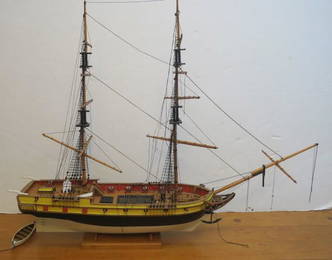 FAIR AMERICAN, Hand built Wooden Sailing Ship Model: