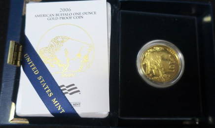 2006W AMERICAN BUFFALO ONE OUNCE GOLD PROOF COIN: