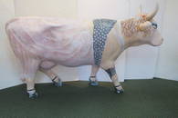 Life Sized Fiberglass/Resin Cow Figurine: