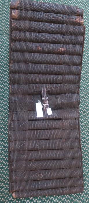 African Topoke War Shield:: African Topoke War Shield: Made of Wooden Woven and Metal South of Congo River Both Ends are Damaged 14"T X 17"W (800-1200)