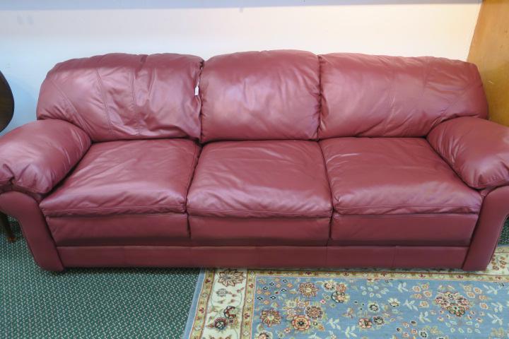 Red italian 2024 leather sofa