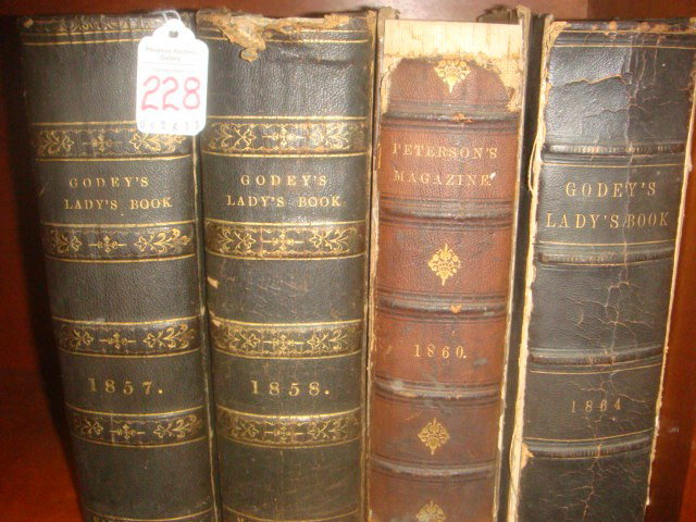 3 Godey Fashion Books and Peterson's Magazine:: 3 Godey Fashion Books and Peterson's Magazine: How to Dress and Act Like a lady in 1857 and 1858, 1860 and 1864. Famous for the La Mode Fashion Prints and Articles on Women's Heath and Decorum. (50-10