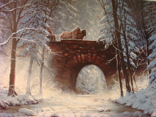 Hand Signed and Numbered CHRIS CUMMINGS Winter Pri: Hand Signed and Numbered CHRIS CUMMINGS Winter Print: #291/950, Signed LR. Published in 1991 by Wild Wings. 26 1/2" X 24" Overall. Oregon Artist and Biologist. (80-125)