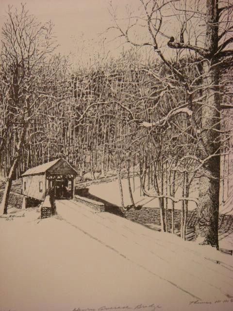 Four Pencil Signed THOMAS MCCONVILLE Engravings: Four Pencil Signed THOMAS MCCONVILLE Engravings: PA Artist, Martins Bridge 296/500, Bells Bridge 296/800 Both 18" X 24". Wright Bridge 296/800, Henry Bridge 296/500, Both 14" X 17". (100-140)