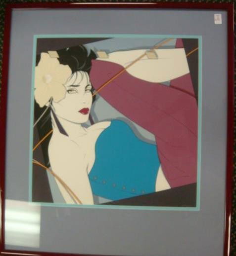 PATRICK NAGEL Portrait Print: PATRICK NAGEL Portrait Print: 20th C Graphic Design, Trained Artist and Teacher. Bold Aggressive Woman, 1945-1984, Playboy Contributor. 38"X34". Titled My Own Way. (100-200)