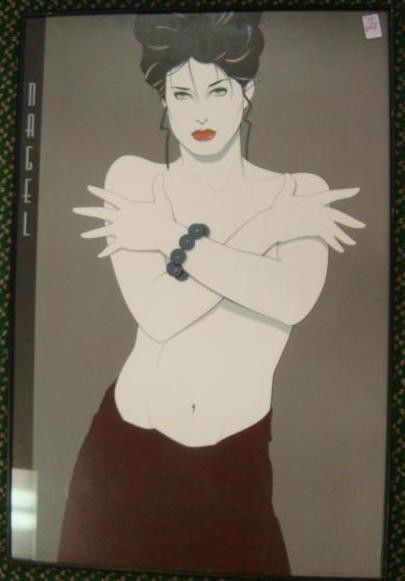 PATRICK NAGEL Portrait Print: PATRICK NAGEL Portrait Print: 20th C Graphic Design, Trained Artist and Teacher. Bold Aggressive Women, 1945-1984, Playboy Contributor. Graphic Posters. 36 1/2"X24". (100-200)