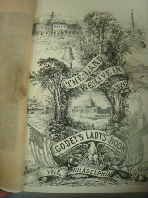 GODEY LADIES BOOK, VOLUME XCII, 1876:: GODEY LADIES BOOK, VOLUME XCII, 1876: The Fashion and Behavior Guide for American Women in the Last Quarter of the 19th Century. Pages Present Spine Damaged. Published by Mrs. Sarah Hale and Louis A. 