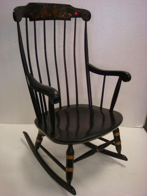 349 Nichols Stone Stenciled Black Windsor Rocker Aug 7 2018 349 Nichols Stone Stenciled Black Windsor Rocker