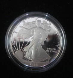 1986S AMERICAN EAGLE Proof .999 Silver Bullion Coin: