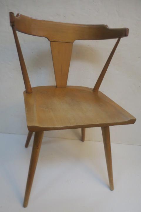 Mid-Century PAUL McCOBB Planner Group T-Back Chair:: Mid-Century PAUL McCOBB Planner Group T-Back Chair: From the Winchendon Furniture Co. Maple Chair has Joining Visible on Shaped Seat. Curving Back Rest, Spoke Legs. Paul McCobb Design for His Planner