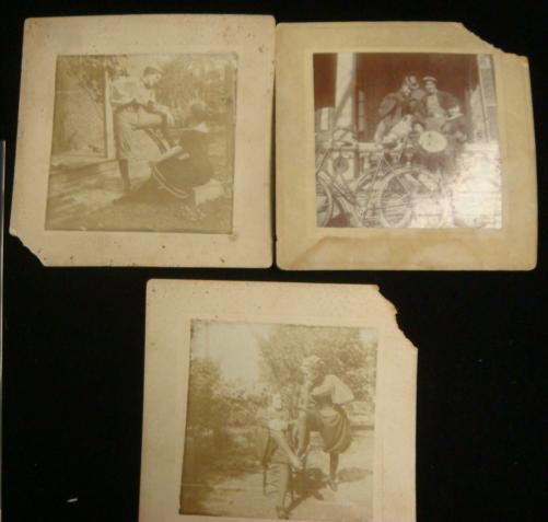 Three Photos of Petersburg Girls CA 1910:: Three Photos of Petersburg Girls CA 1910: Always Knew Petersburg Girls were More Fun. 3 1/2" Square Snap shots of Two Girls Clowning for the Camera. (100-200)