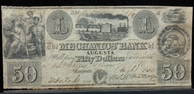 Civil War, MECHANICS BANK OF AUGUSTA 50 DOLLAR Note: