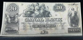 Civil War, NEW ORLEANS CANAL BANK $20 NOTE, Reminder: